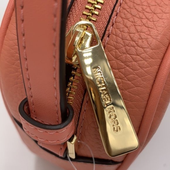 MICHAEL KORS Jet Set Medium Embossed Pebbled Leather Crossbody Bag Sherbert - Picture 7 of 16